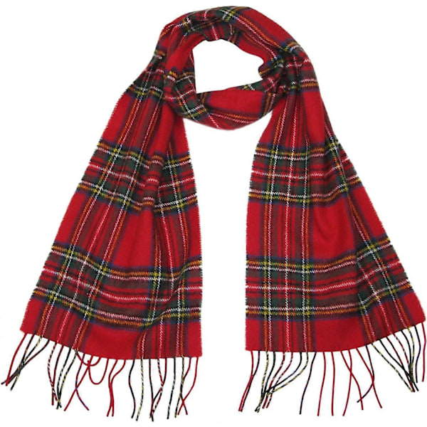 1 kpl Villa Tartan Huivi Miehille & Naisille - Puuvilla Tartan Huivit (punainen)