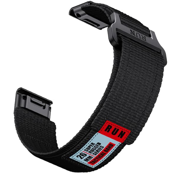 Garmin Fenix 8 Nylon Vævet Rem Sort 22 mm