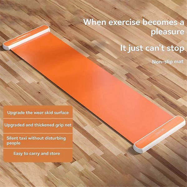 Yoga Glide Måtte Indendørs Skøjtetræningsbræt Måtte 200cm Sort