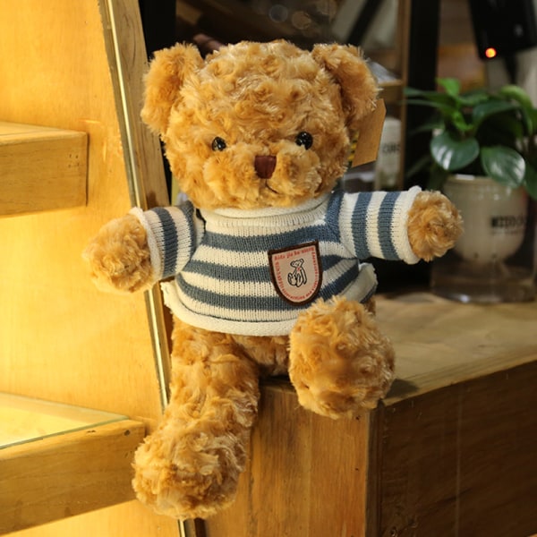 Sweater Bear Doll Plys Legetøjsdukke Fødselsdagsgave，38 cm