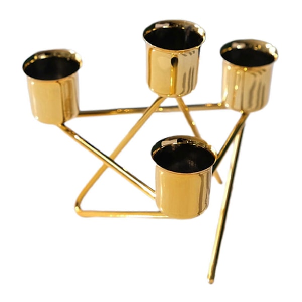 hg Nordisk Ljusstake Järnkonst Geometrisk Ställning Pelare Avsmalnande Ljus Ljusstake För Fest Skrivbord Bröllopsdekoration - 4 Koppar