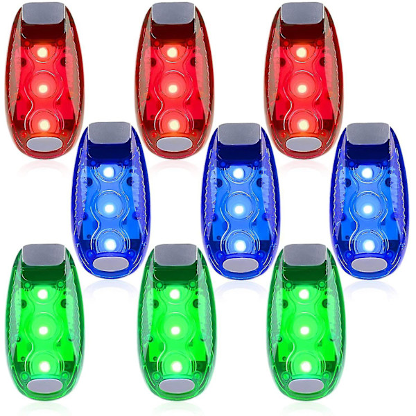 9-pak Sikkerhedslys, Cykel Høj Synlighed Blinklys, (rød/blå/grøn)