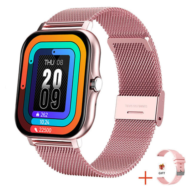 Smart Watch Herr Dam Smartwatch För Android Telefoner Iphone Pulsmätare Fitness Tracker Pink