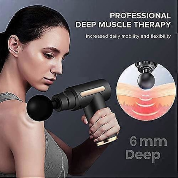 Mini Massagepistol, Muskelmassagepistol Djupvävnadsmassage, LCD-Touchskärm, Typ-C Perkussiv Muskelmassage, Bärbar Muskelpistol Handhållen Hela Kroppen