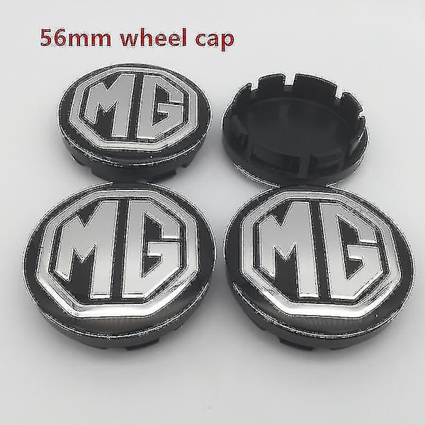 4 st Mg Logotyp 56mm 60mm Bilhjul Center Cover Navkapsel Resin Badge Emblem Dekal Styling Tillbehör, 60mm Svart Kapsel 2