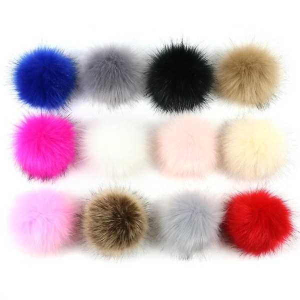 Naturlig konstgjord päls pösiga bollar DIY hatt skor halsduk pom pom dekoration två koreansk rosa 8cm 17