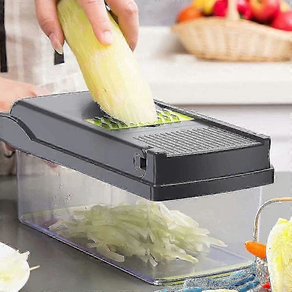 15 i 1 Grøntsagshakker Salat Frugt Mandolin Slicer Mad Dicer Skærer Skræller - JS