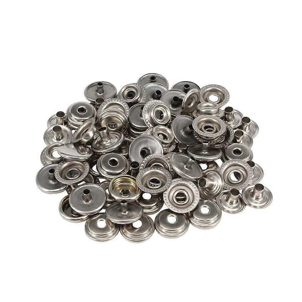 100 stycken rostfria tryckknappar, 15 mm tunga tryckknappar för jeans, tygjackor, kläder, väskor, läder, DIY-hantverk