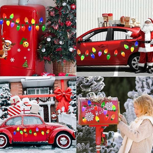 11-delt Sæt Reflekterende Julebilmagneter - Juleferie Julelys