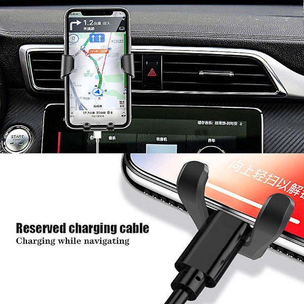 ABS Gravity Sensing Bil Logotyp Telefonhållare Bil Luftventilfäste Stativ För Opel Corsa Astra Opc Vectra Mokka Zafira Meriva Grandland