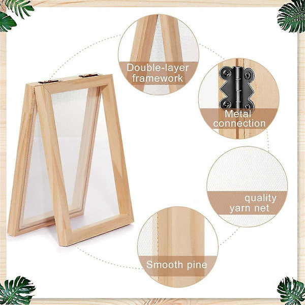 3 St Papirtillverkningsformar i Trä för DIY (A7, A6