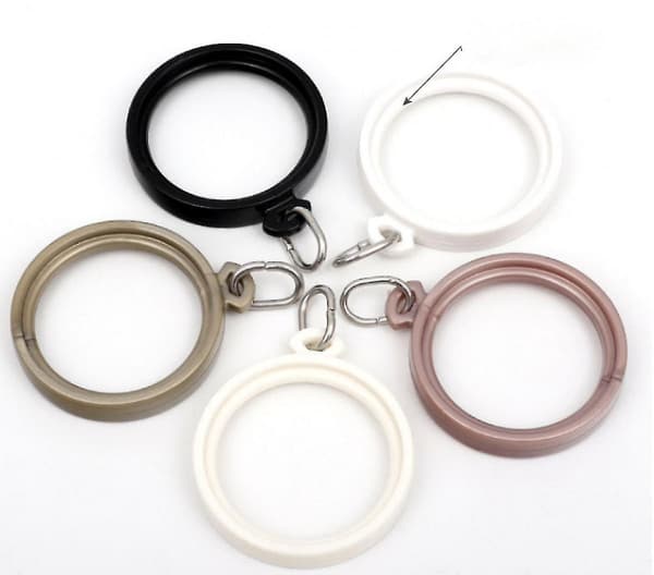Gardinsringe - 4,3 cm Ring til Gardin Krog Pins, Sæt af 20 - Sort