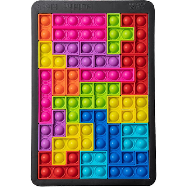 Heytea Push Bubble Sensory Fidget -lelut, Tetris-palapeli Pop Push it, Stressinlievitys Puristuslelut lapsille ja aikuisille (26 kpl)