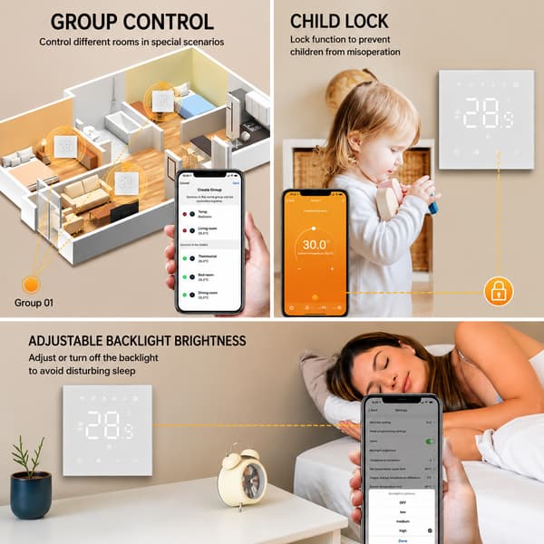 Smart WiFi-termostat for elektrisk gulvvarme