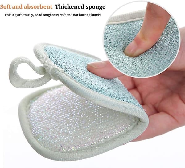4-pack Tvättsvampar för diskmaskin, Återanvändbara diskmaskinsvampar, Mikrofiber Skrubbsvampar