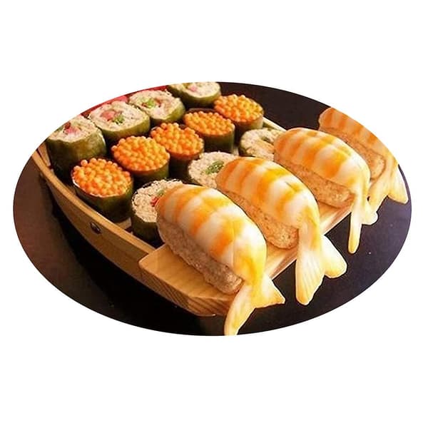Krydderbrett Krydderfat Tre Sushibrett Salatskåler Sushibåt Serveringsfat
