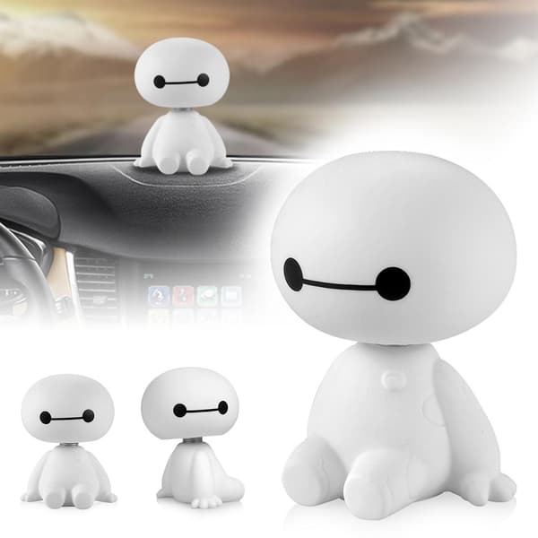 Bil Auto Ristende Hode Baymax Dukke Actionfigurer Leke Samleobjekt Ornament Dekor mengxi