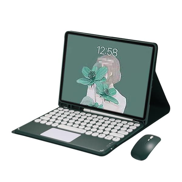 Bluetooth Keyboard Case - Green + Bluetooth Mouse for Samsung Galaxy Tab S8 Ultra 14.6 inch, Compatible with Samsung