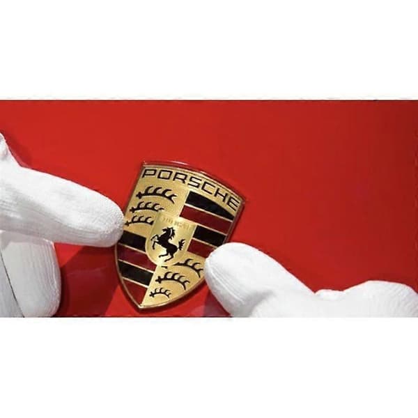 Emblem badge logo Porsche bil huv metall