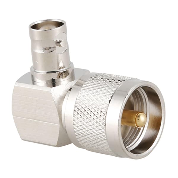 UHF PL259 -259 Han Til BNC Hun Højre Vinkel RF Adapter Konnektor, sølv