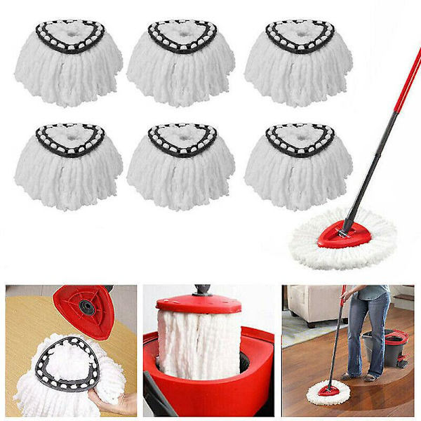6x Erstatning for Vileda Moppehoder Refill Turbo Mikrofiber Spin Mopp Easy Wring