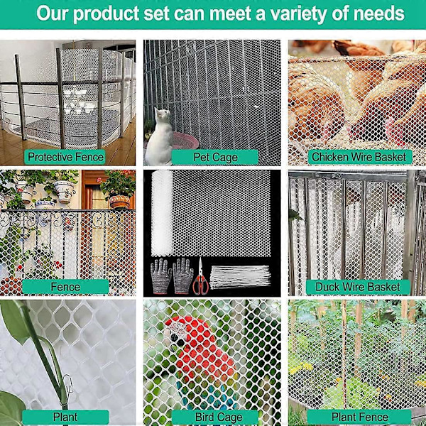 Genanvendelig Plastik Hønsenet Hegn Mesh Letvægts Holdbar Hexagonal Mesh DIY Projekt Have Gård