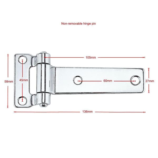 2 stk. Heavy Duty Rustfrit Stål Trailer Truck RV Dør Baghængsel