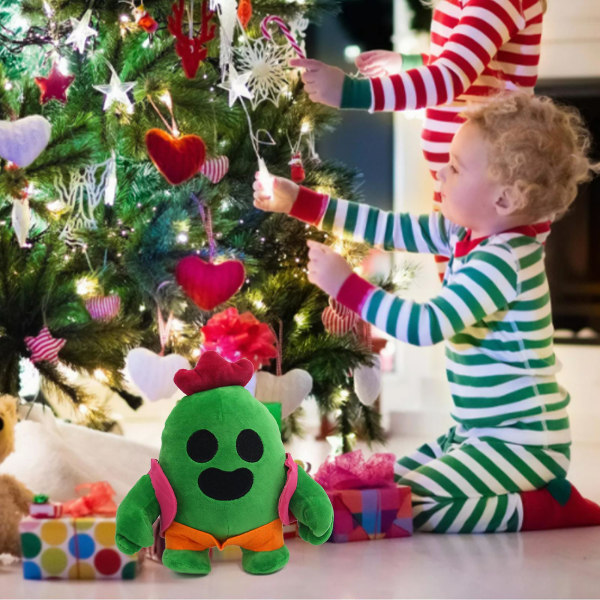 Kaktuspehmonukke täytetty lelu Kaktus-animepeli Spike pehmonukke lasten syntymäpäivälahja vihreä 20cm