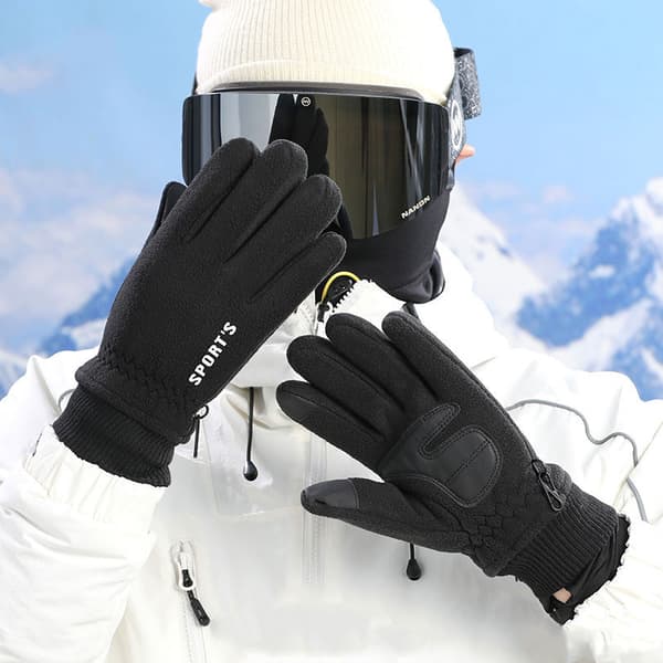 Varme vinterhandsker med touch - skihandsker, termohandsker Sort M