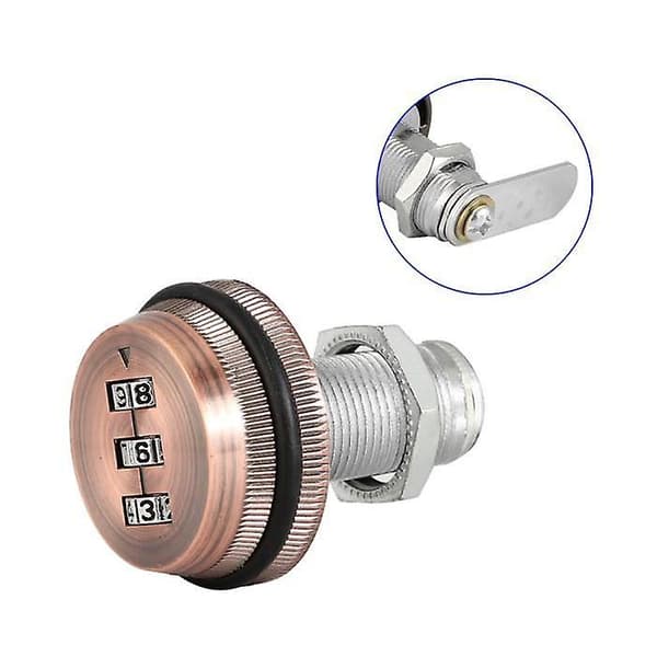 2 st Mekaniska Kodlås i Zink-Legering Koppar Röd 30mm