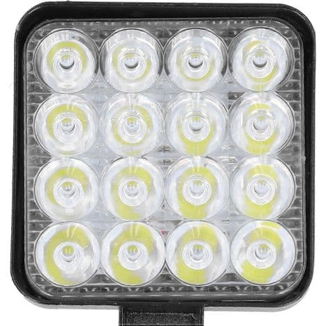 48W LED Arbejdslys 2000LM 6000K Firkantet Hvid Floodlight IP68 Vandtæt Universal