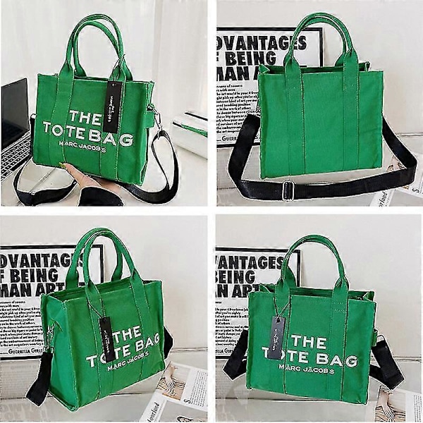 Dam Handväska Designer Laptop Tote Väska Canvas Messenger Axelremsväska-FÄRG: Svart