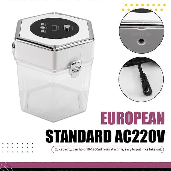 Resin Bubble Remover Pro, 3-9 Minutter Effektiv 99% Boblefjernelse Vakuum Afgasningskammer Digital