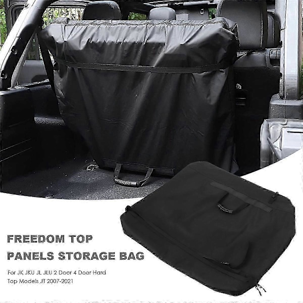 Förvaringsväska för Freedom Top-paneler till Wrangler JK JKU JL JLU 2-dörrars 4-dörrars Hard Top-modeller JT 2007-2021 (Svart) bs