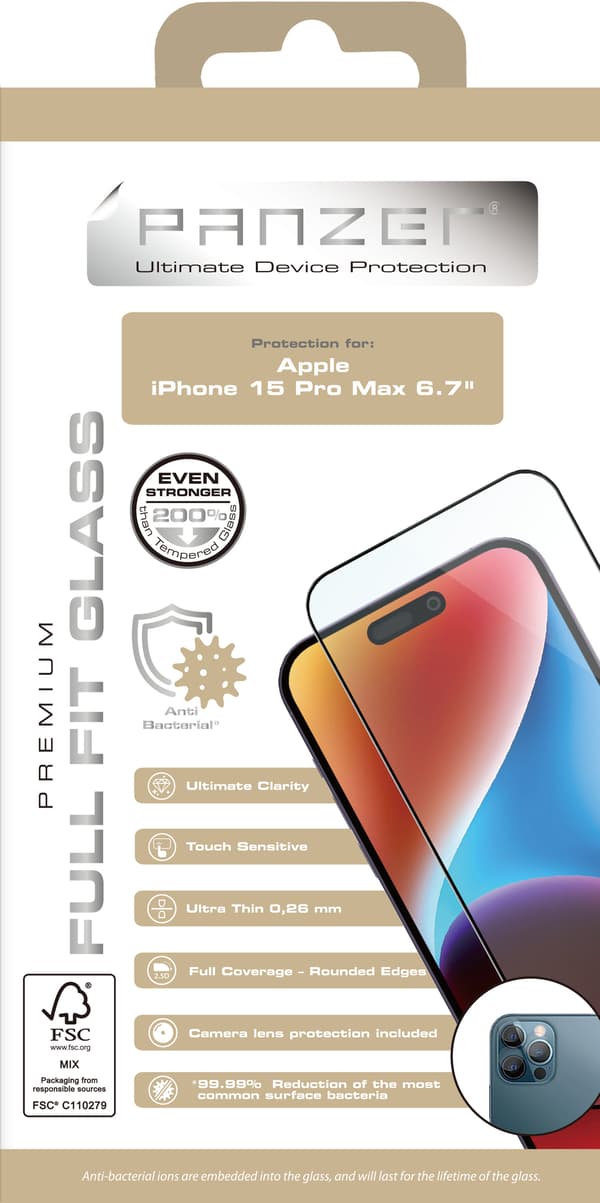 iPhone 15 Pro Max täysin peittävä silikaattilasi