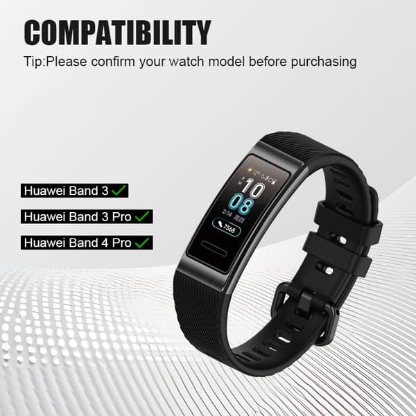 Huawei Band 3/3 Pro/4 Pro -ranneke, musta TPU