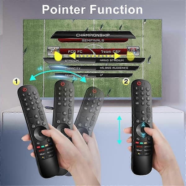 Erstatningsfjernkontroll AKB76039901 MR22GA/MR22GN Magic for Smart TV 2022, med peker- og stemmefunksjon