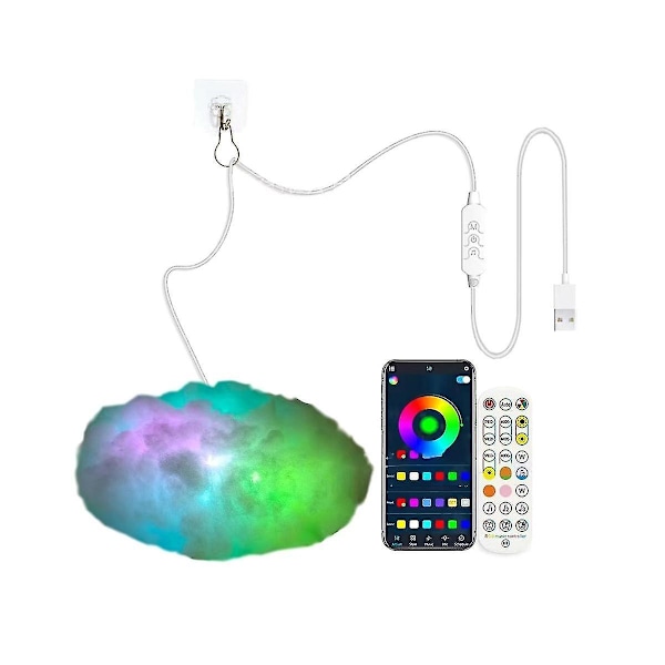 3d Stor Sky Regn Lys Led Sky Lys Rgb Med Ic Fjernkontroll Og App Kontroll Kuleste Dekorasjoner For Innendørs Soverom