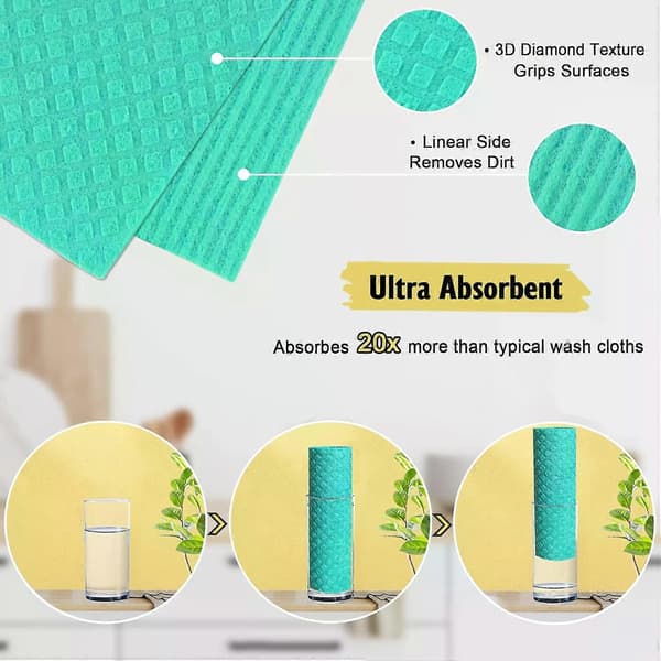 Svenska Disktrasor, 10-pack Återanvändbara Kökstrasor Ultraabsorberande