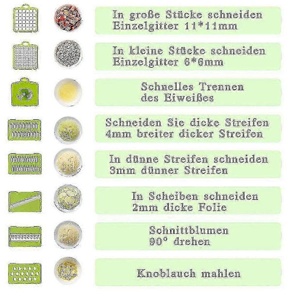 15 i 1 Grøntsagshakker Salat Frugt Mandolin Slicer Mad Dicer Skærer Skræller - JS