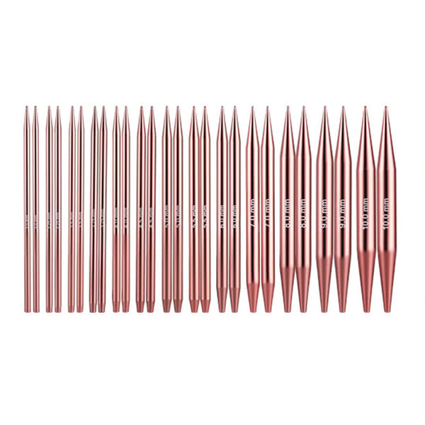 13 par utbytbara rundstickor (3,0-10,0 mm) Rosa
