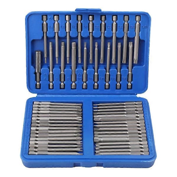 Sikkerhedsbitsæt Skruetrækkerbit 1/4 Skruetrækkerbits Langt Sæt Torx Flad Hoved Hex Driver Bits til Ho