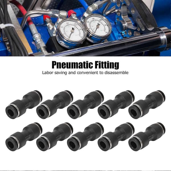 10 stk. pneumatiske konnektorer lige push-rørfittings luftkompressor tilbehør 4 mm