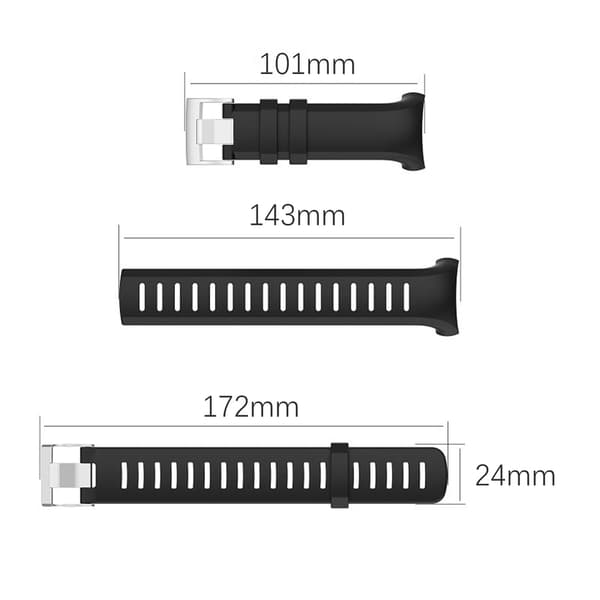Silikonerem til Suunto D6 Dive/D6i NOVO/D6i ZULU Sort