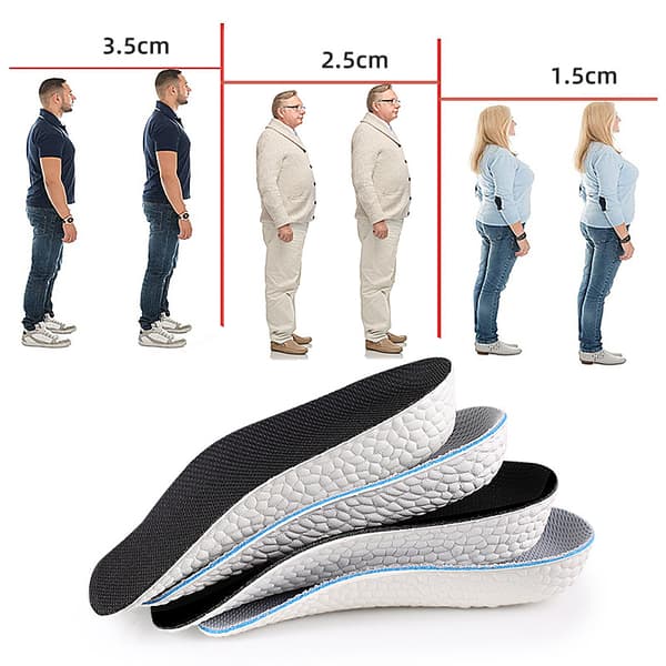 Height Increasing Half Insole for Increased Comfort Black 1.5 cm