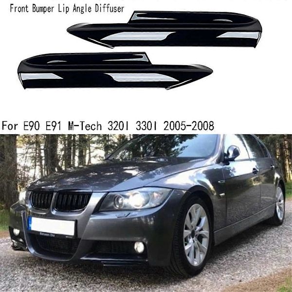 Frontkofanger Læbe Vinkel Diffuser Splitter Spoiler til 3-serie E90 E91 320I 330I 2005-2008, B