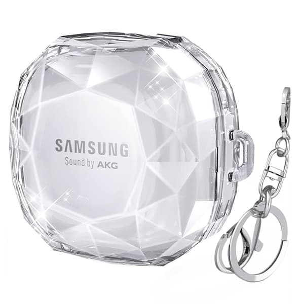 Diamond Pattern Protective Case for Galaxy Buds Live/2/Pro/FE Black Transparent
