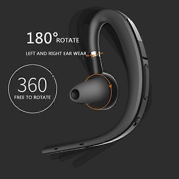 Bluetooth-hodetelefoner med stemmestyring, sportshodetelefoner, håndfri mikrofon for telefon, bilfører, ledning