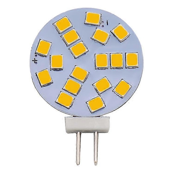 6 stk. Runde Varmhvite G4 LED-lys, 2W erstatter 20W Halogenpære, 12V AC/10-30V DC, G4 Lyspære for Innfelt Lys Under Skap