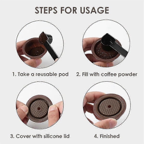 Genanvendelig Kaffe Kapsel Til Vertuoline & Vertuo Pod, 150 Ml Kaffe Pods Til Presso Vertuo Kaffe-Yvan